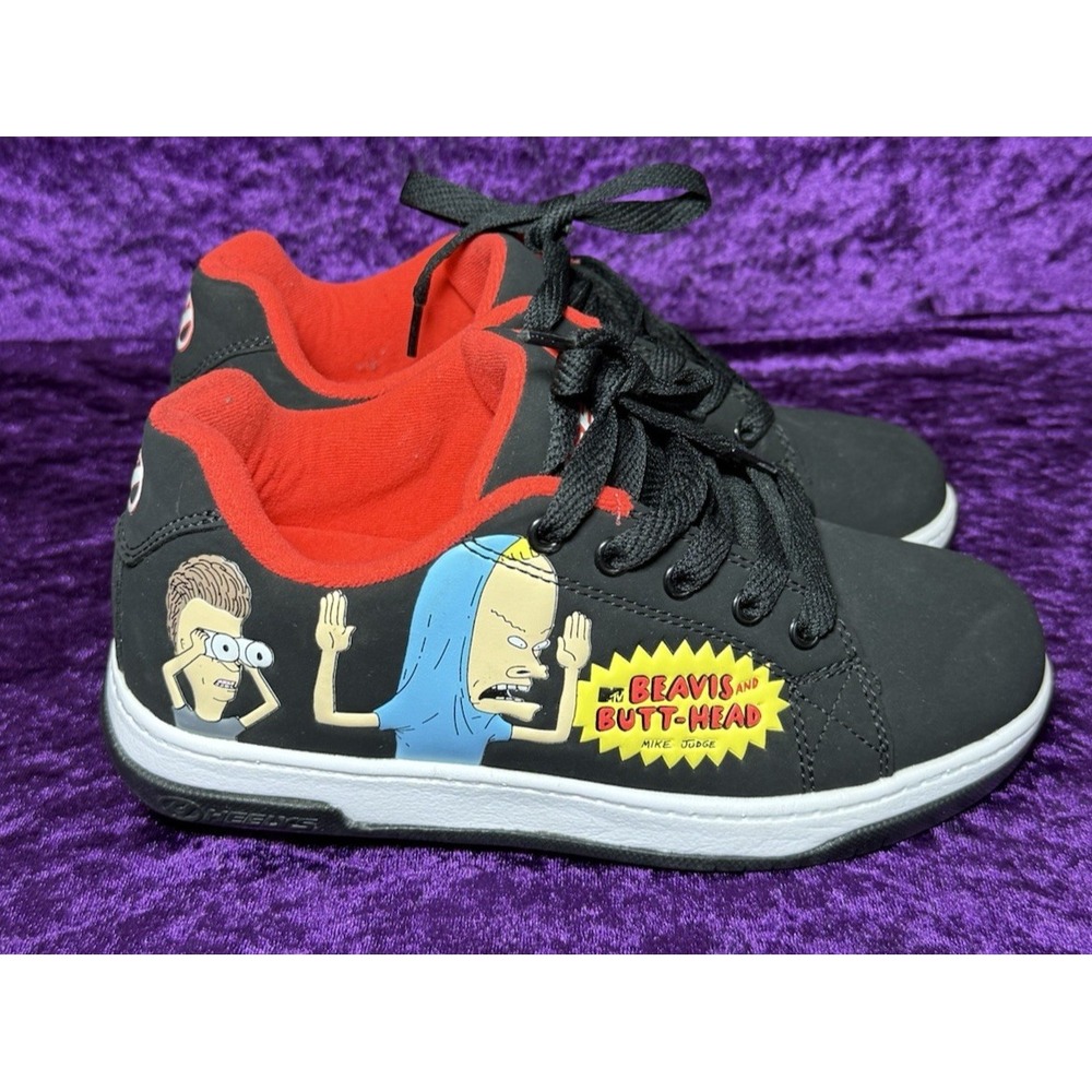 HEELYS Beavis and Butthead Youth Wheeled Rolling Shoes Black‎ Size 4Y
